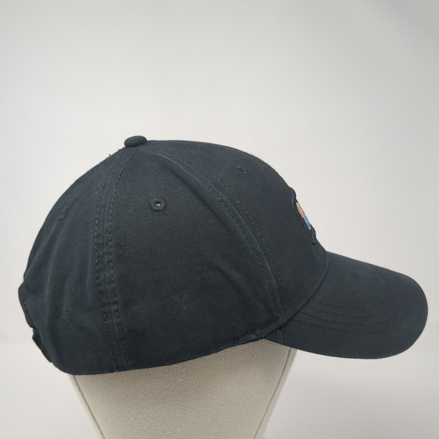 Icon Park Strapback Baseball Cap Black One Size Adjustable Embroidered 6 Panel
