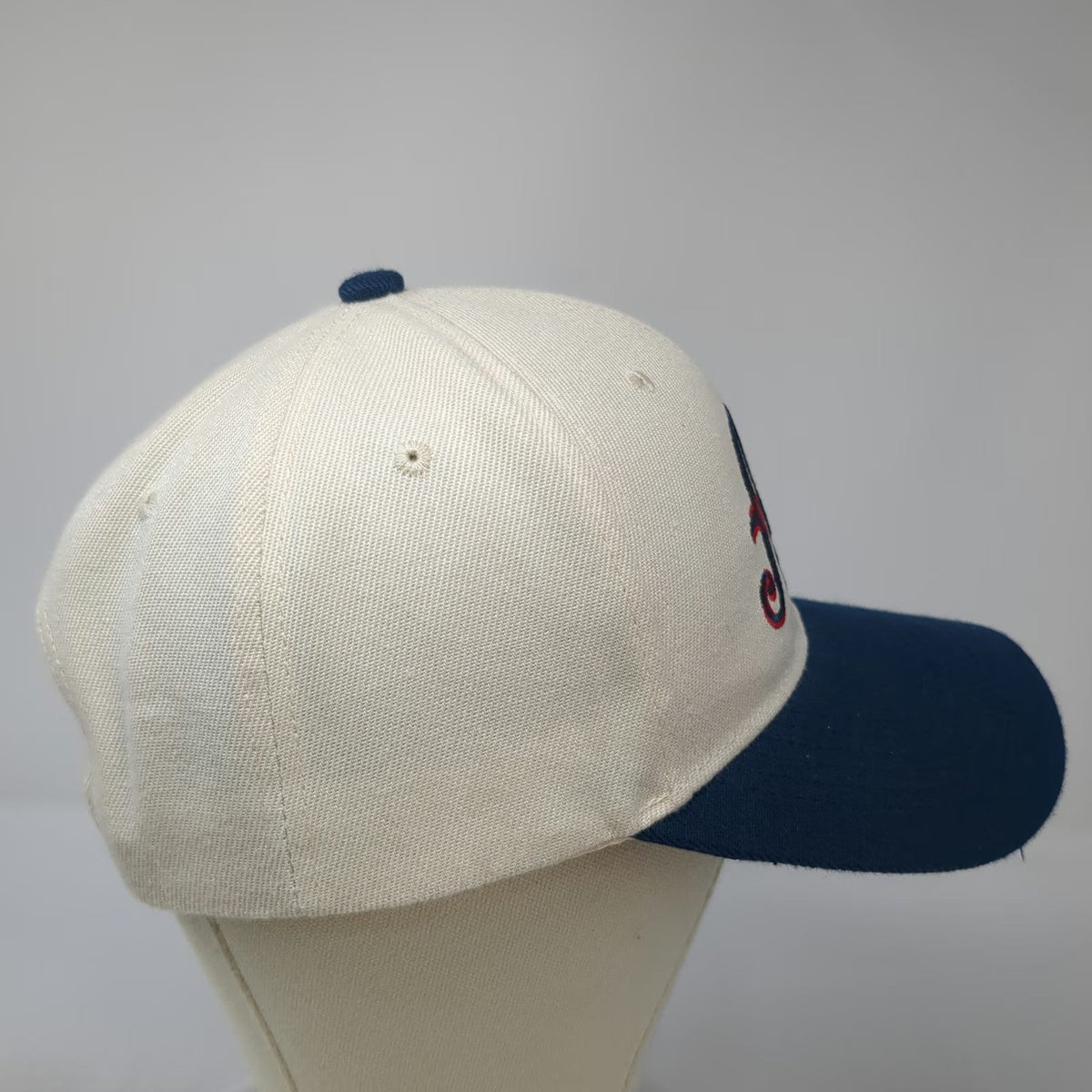 Reno Aces Snapback Hat White Blue Red One Size Script Logo Structured Polyester