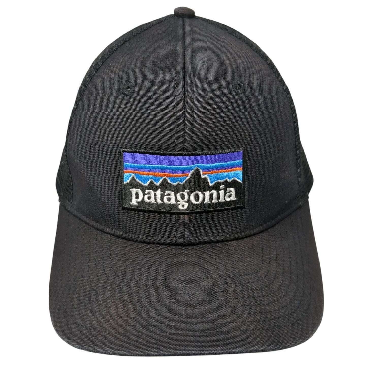 Patagonia Snapback Trucker Hat Black One Size Mesh Back Adjustable