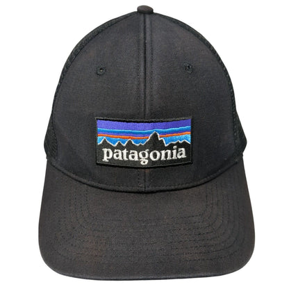 Patagonia Snapback Trucker Hat Black One Size Mesh Back Adjustable