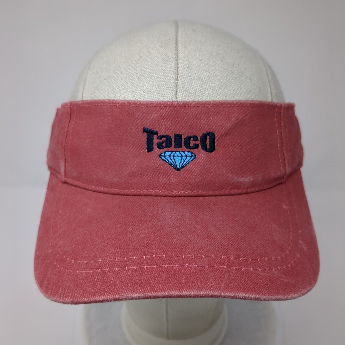 Talco Diamond Sun Visor Hat Red OSFA Adjustable Embroidered Adjustable Legend