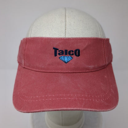 Talco Diamond Sun Visor Hat Red OSFA Adjustable Embroidered Adjustable Legend