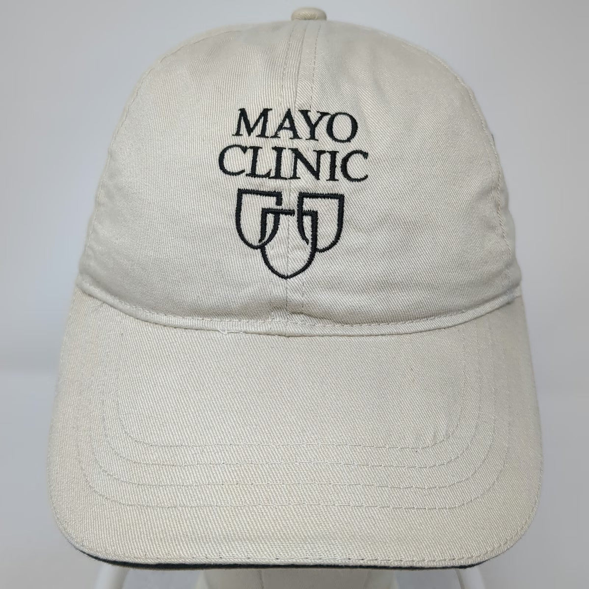 KC Caps Mayo Clinic Hat Beige One Size Baseball Cap Polyester Embroidered Logo