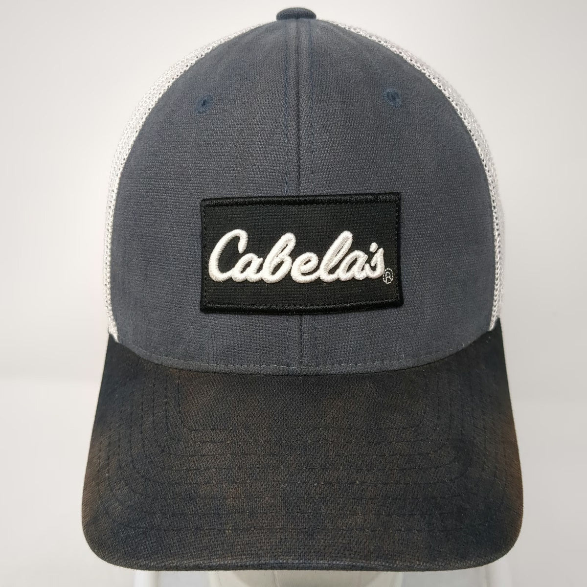 Cabela's Trucker Hat Blue Gray One Size Snapback Mesh World's Foremost Outfitter