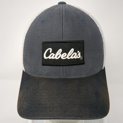 Cabela's Trucker Hat Blue Gray One Size Snapback Mesh World's Foremost Outfitter