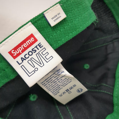 Supreme Lacoste L!ve Green Baseball Cap Hat Zipper Pocket Strapback Cotton