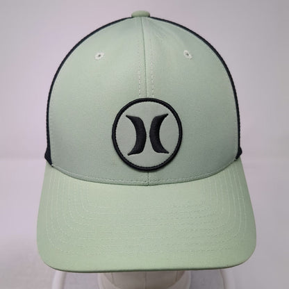 Hurley Baseball Cap Green M Mesh Back Flexfit Fitted Logo Sport Performance Hat