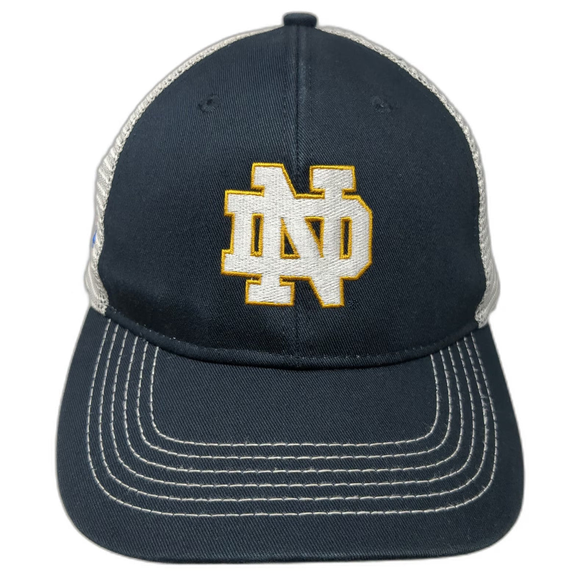 Notre Dame NCAA ahead Trucker Hat Blue White One Size Fiesta Bowl Snapback Patch