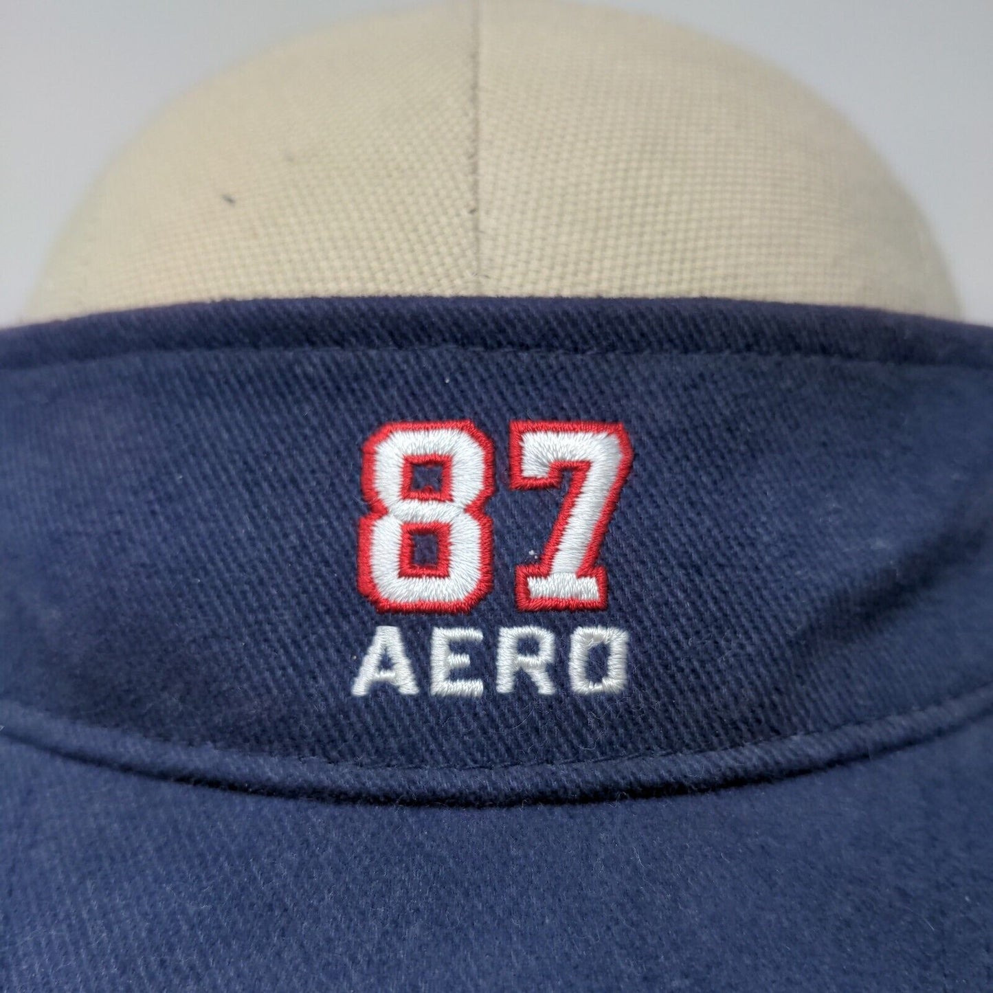 AeroCap Men's Strapback Sun Visor Cap Hat Blue Adjustable Embroidered Logo