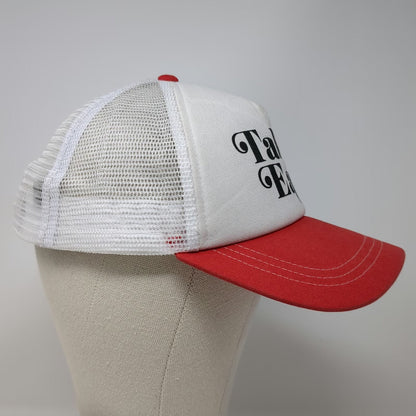 Empyre Trucker Hat White Red One Size Take It Easy Graphic Mesh Snapback Cap