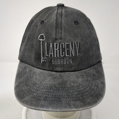 Baseball Cap Gray One Size Larceny Bourbon Hat Slideback Logo Skeleton Key Twill