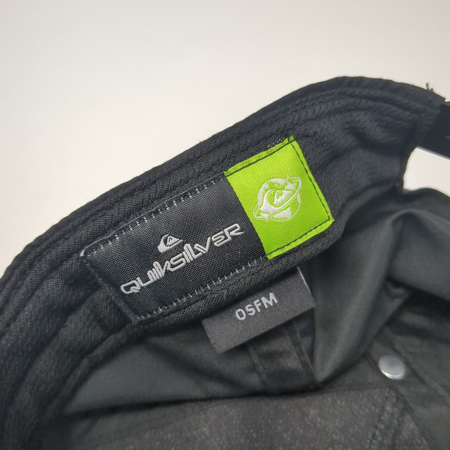 Flaming Peace Sign Snapback Hat Black One Size Adjustable Embroidered Quiksilver