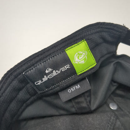 Flaming Peace Sign Snapback Hat Black One Size Adjustable Embroidered Quiksilver