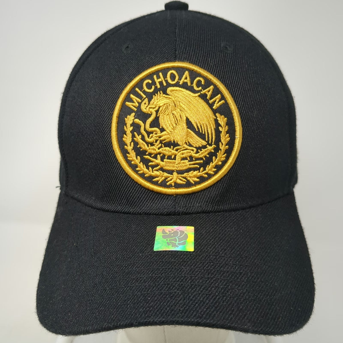 Black Gold Baseball Cap One Size Michoacan Mexico Eagle Snake Strapback Hat