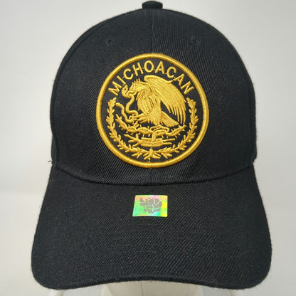 Black Gold Baseball Cap One Size Michoacan Mexico Eagle Snake Strapback Hat