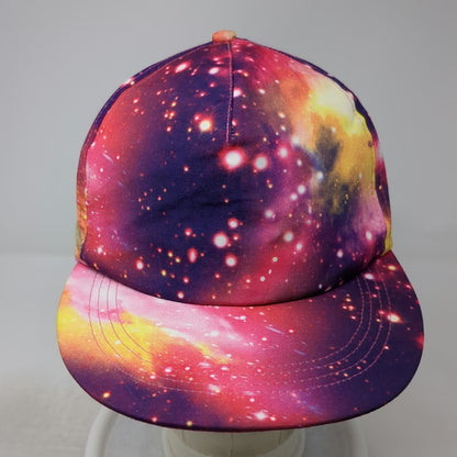 Claire's 5 Panel Purple One Size Galaxy Print Flat Brim Nebula Space Star Hat