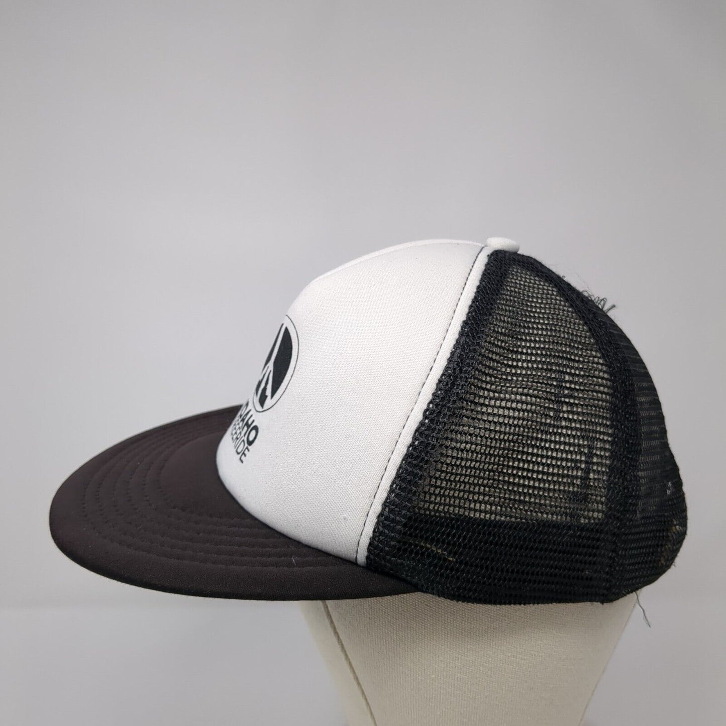 Idaho Freeride Snapback Trucker Hat Black One Size Mesh Back District