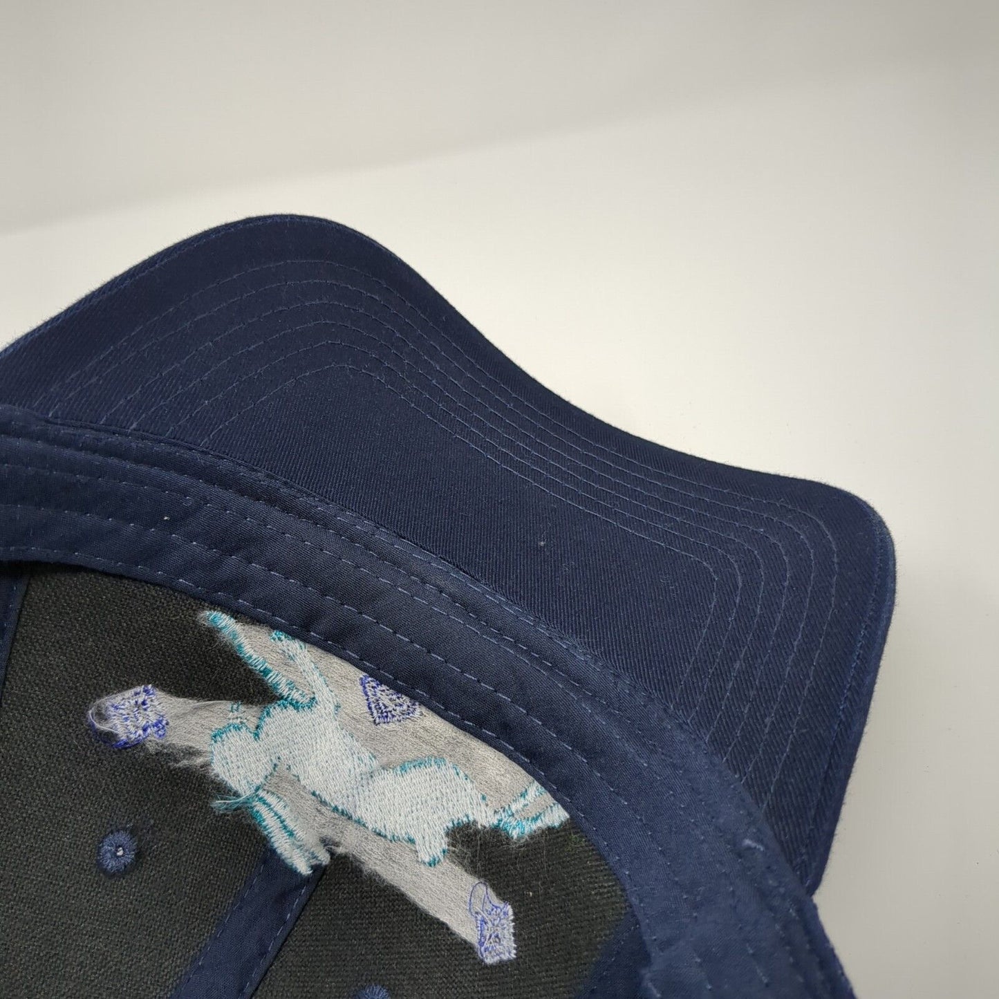 Rabbit Snapback Mesh Back Trucker Hat Blue One Size Embroidered Otto