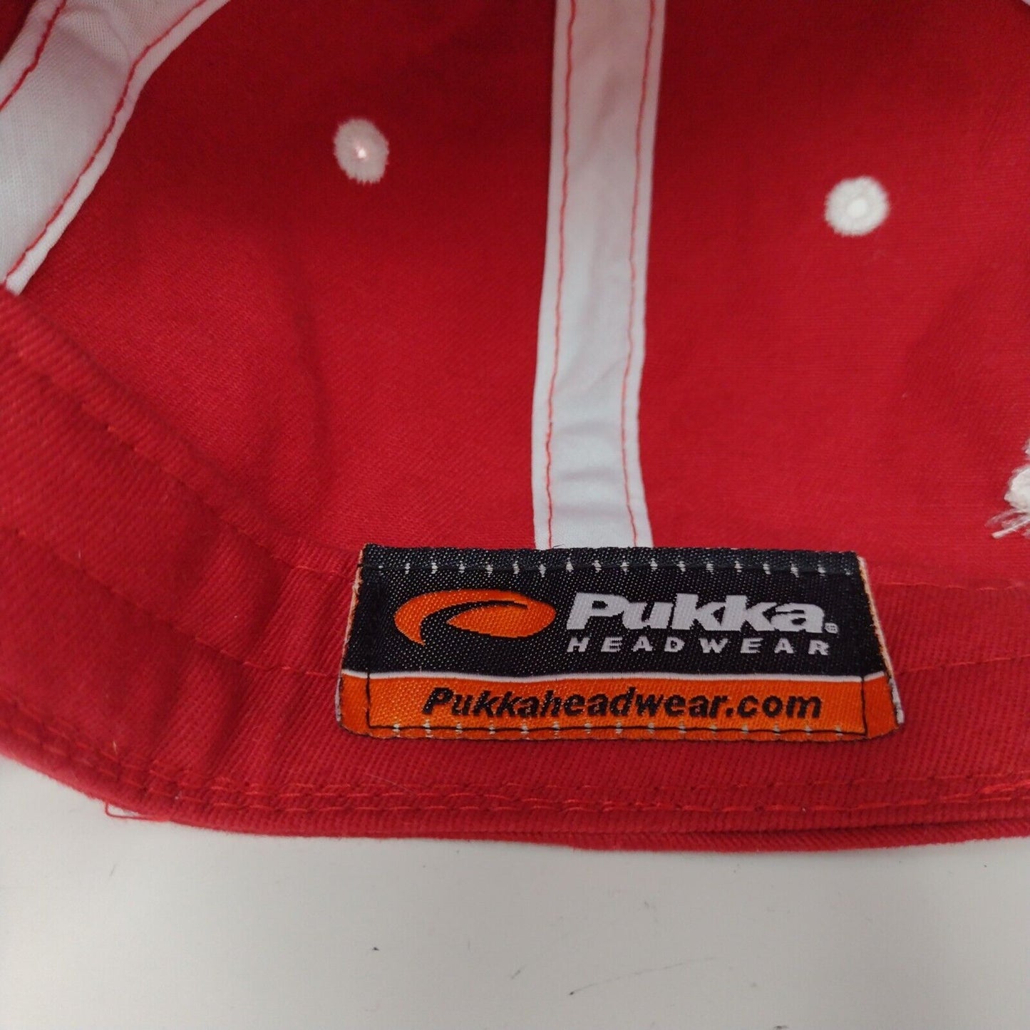 White Columns CC Slideback Hat Red One Size Adjustable Embroidered Pukka