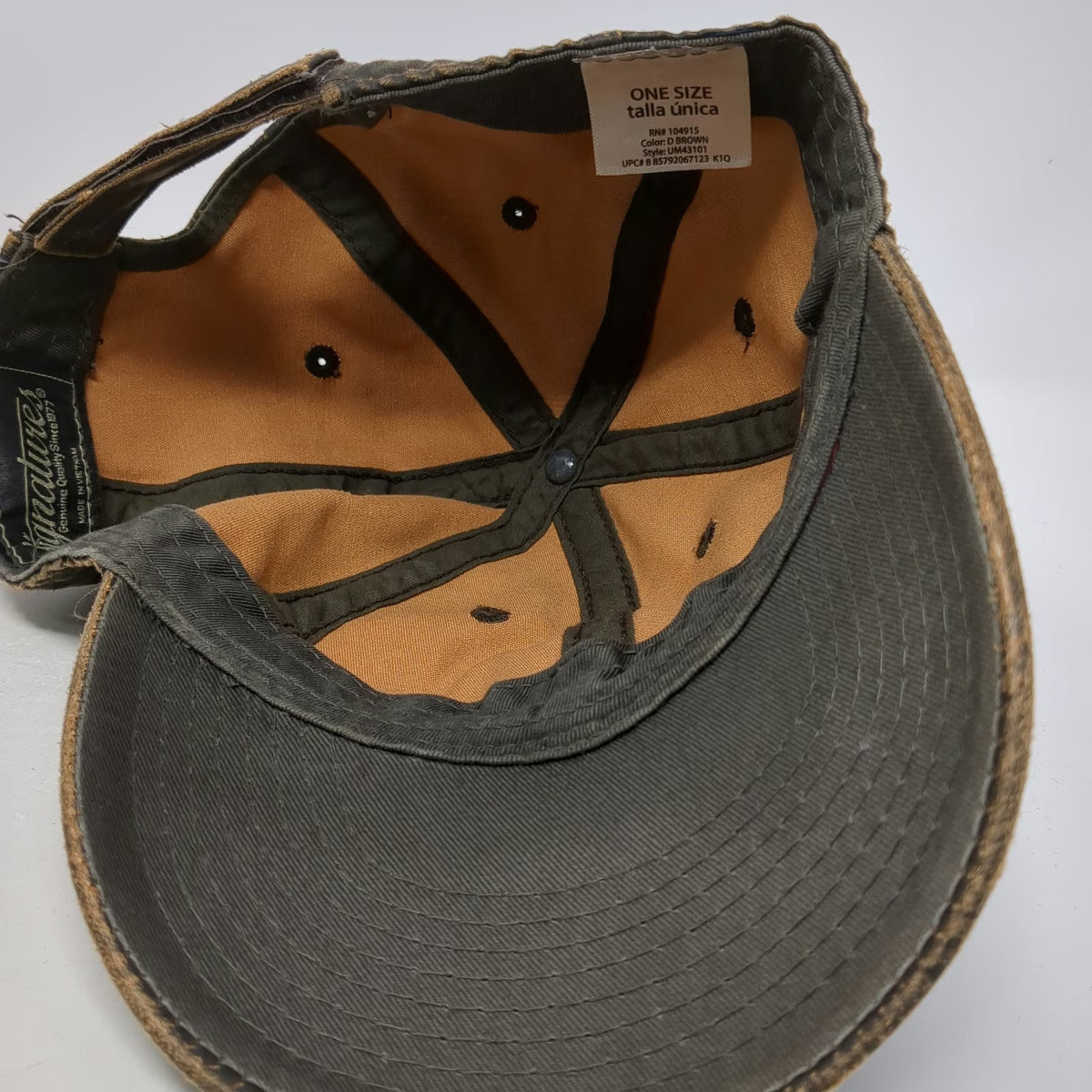 Signatures Baseball Cap Brown One Size Contrast Heavy Stitch Strapback Solid hat