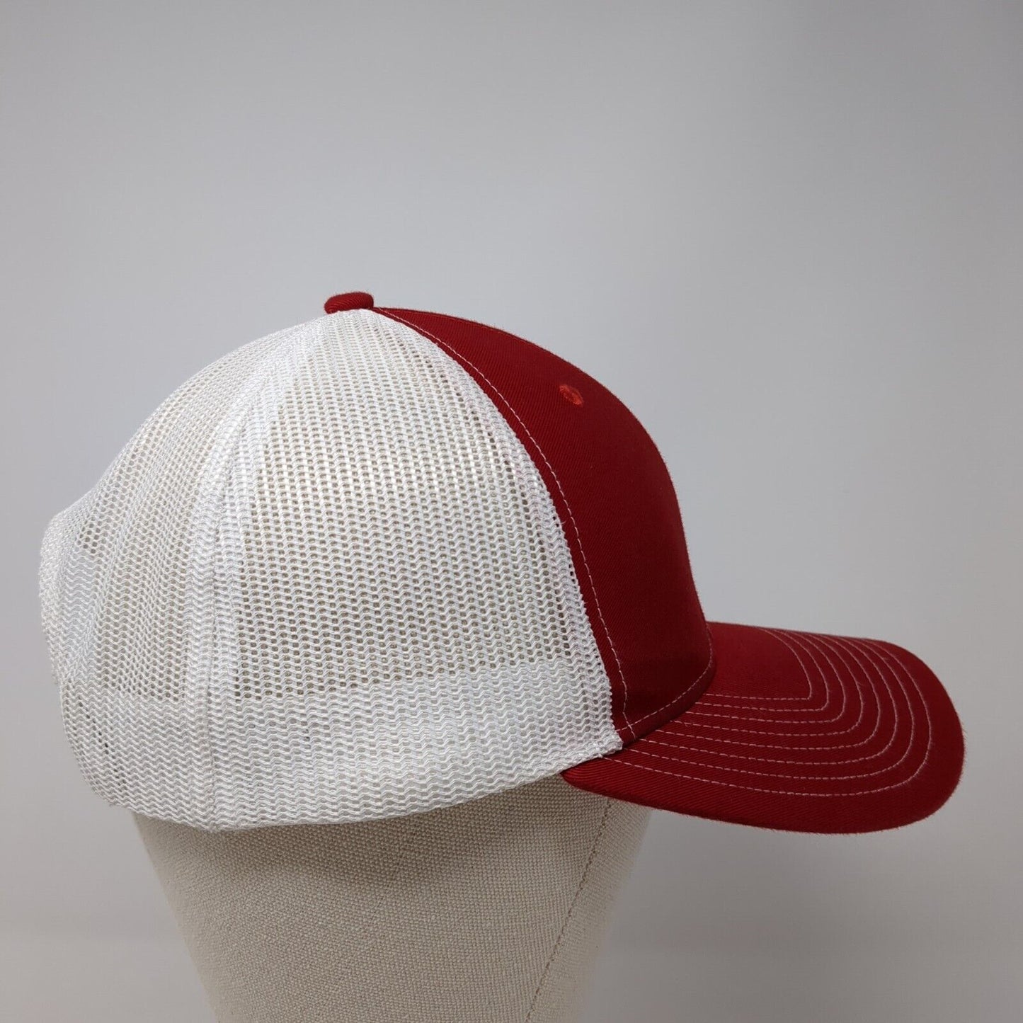 Richardson Snapback 112 Trucker Hat Red One Size Adjustable Mesh Back Blank