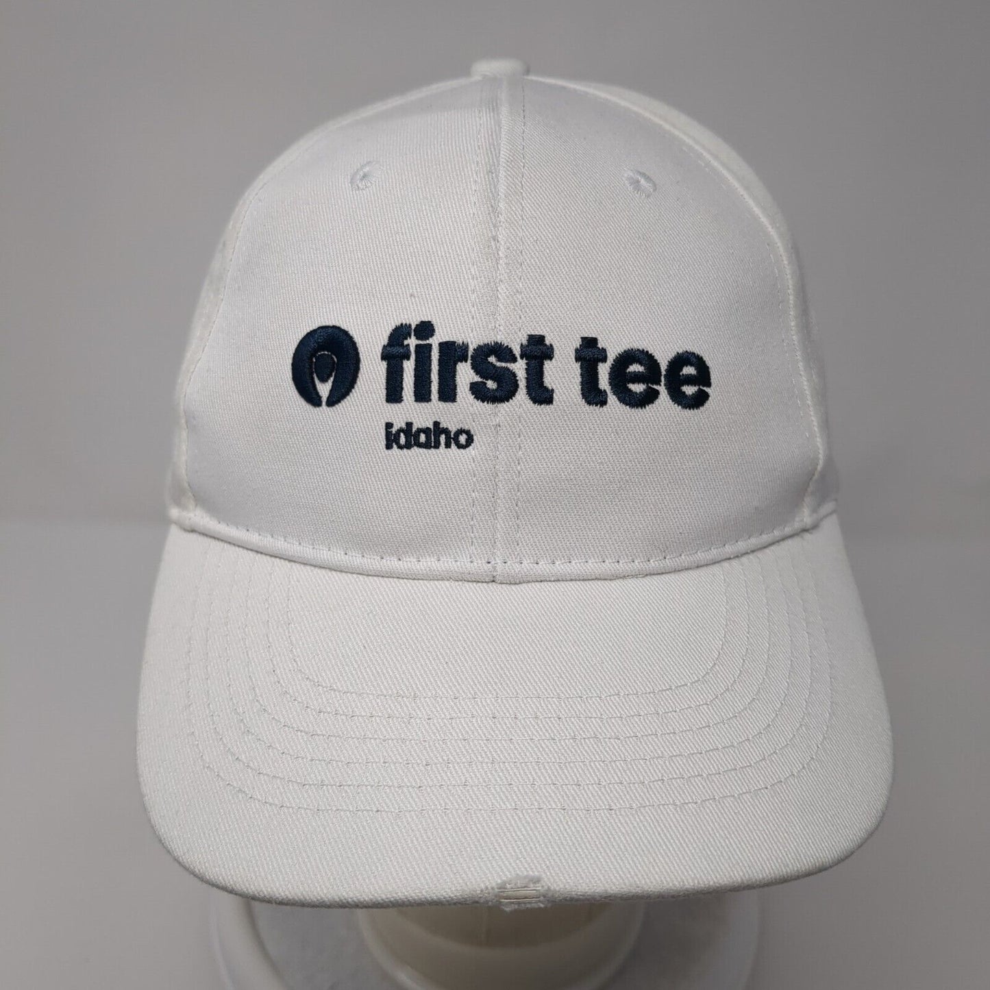 First Tee Idaho Strapback Hat White One Size Adjustable Embroidered 6 Panel