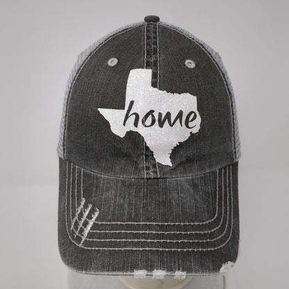 Home Strapback Mesh Back Trucker Hat Gray One Size Adjustable Loaded Lids