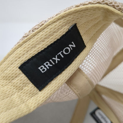 Brixton Trucker Hat Beige One Size Mesh Back Snapback Patch Logo Adjustable