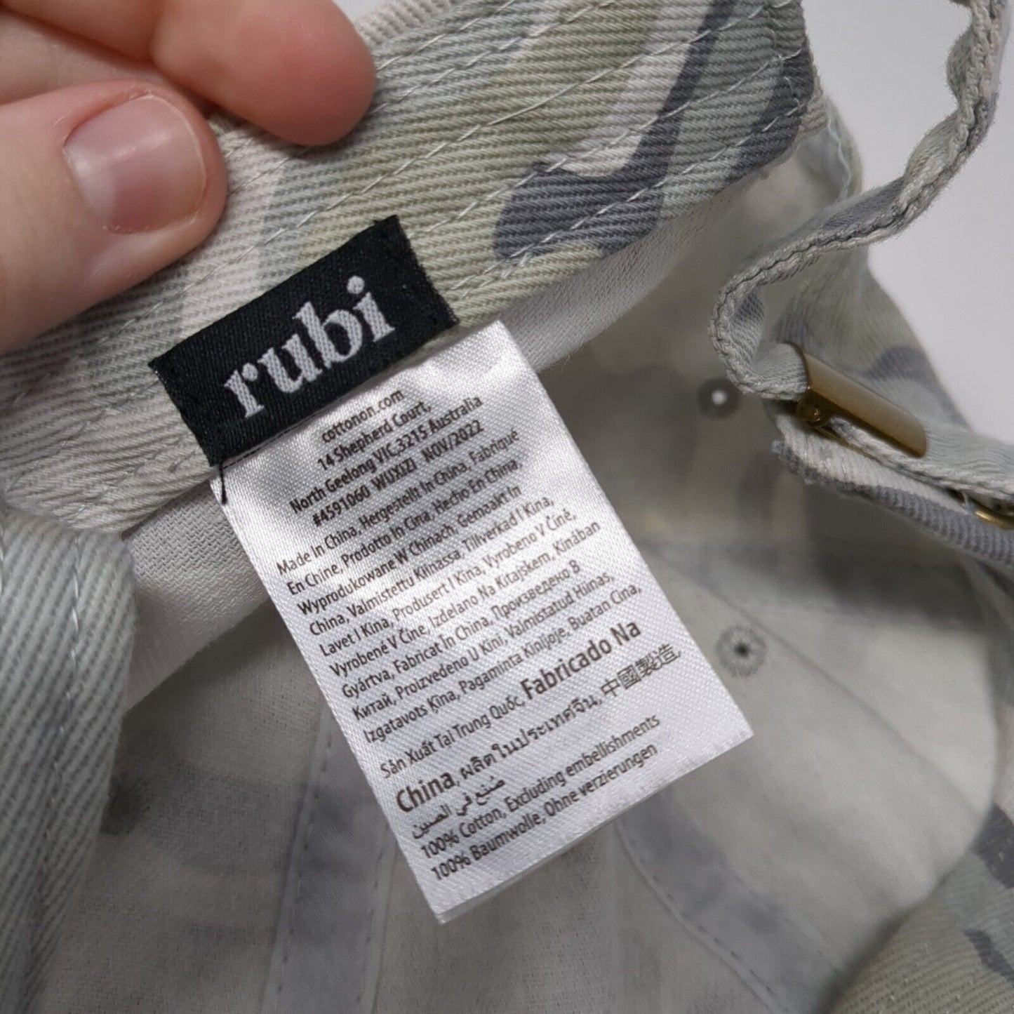 Rubi Slideback Hat Camouflage OSFA Adjustable 6 Panel Vent Holes Outdoor