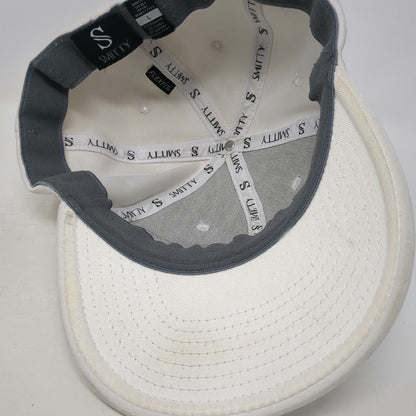 Smitty Baseball Cap White L Flexfit Tonal Logo Structured Athletic Stretch Hat