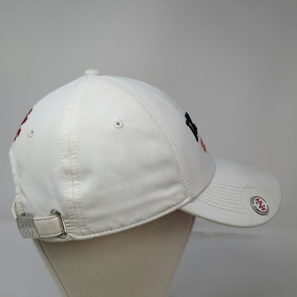 IZOD Golf Hat White One Size Baseball Cap Slideback Magnetic Ball Marker Logo