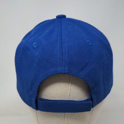 RIVER Strapback Hat Blue One Size Adjustable Embroidered Vented Holes 6 Panel