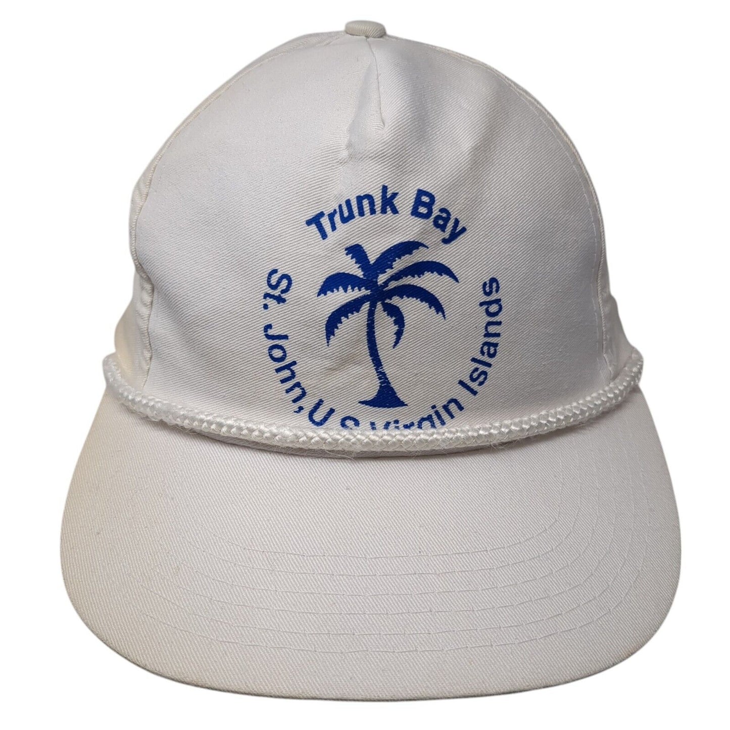 Trunk Bay Snapback Rope Hat White One Size Adjustable Solid Outdoor
