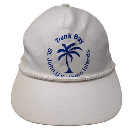 Trunk Bay Snapback Rope Hat White One Size Adjustable Solid Outdoor