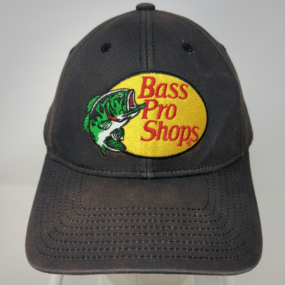 Bass Pro Shops Snapback Black One Size Embroidered Logo Adjustable Fishing Hat