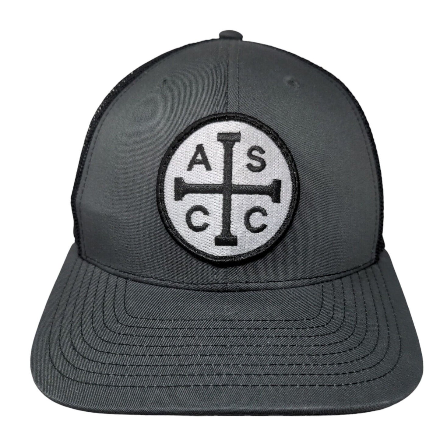 Richardson Snapback Mesh Back Trucker Hat Gray One Size Logo Patch