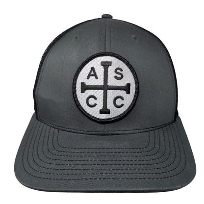 Richardson Snapback Mesh Back Trucker Hat Gray One Size Logo Patch