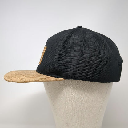 San Diego Cork Hat Co 5 Panel Black Beige One Size Cork Brim American Flag Hat