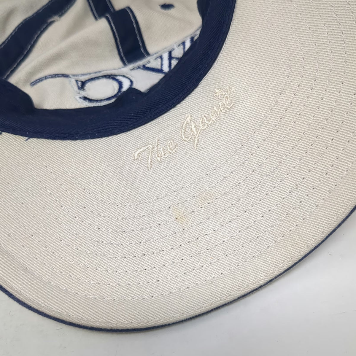 Whitman College NCAA The Game Cap Beige Blue One Size Slideback WC Logo Hat