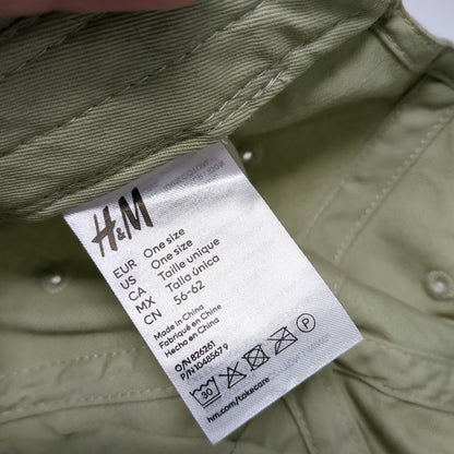H&M Baseball Cap Green One Size Fleurs & Hope Embroidered Slideback Cotton Hat