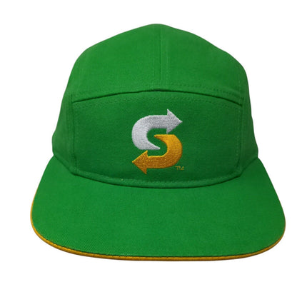 Subway Snapback 5 Panel Cap Green One Size Adjustable Embroidered Cotton