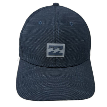 Billabong Baseball Cap Blue XL Fitted Textured Wave Logo Rubber Patch Flexfit