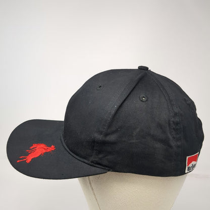 Marlboro Snapback Hat Black One Size Red Embroidered Cowboy Logo Side Patch