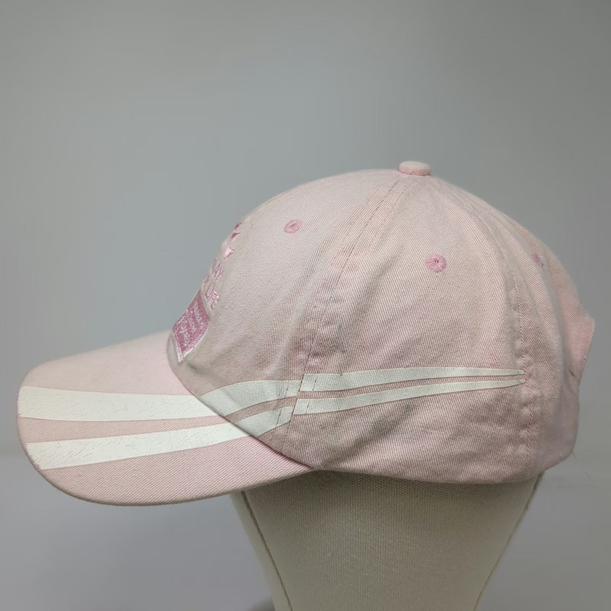 Relay Gear Baseball Cap Pink One Size American Cancer Society Moon Stripes Hat