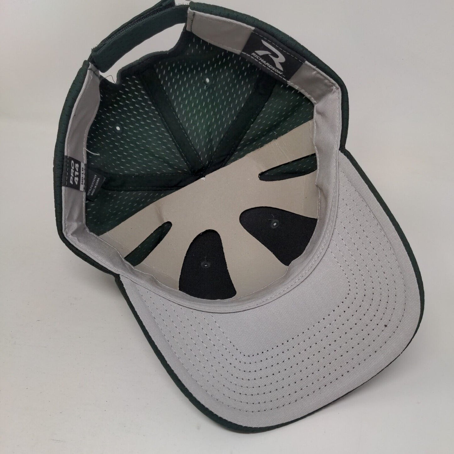 Richardson Strapback Hat Green M-L Adjustable Pro 414 Vented Holes Blank
