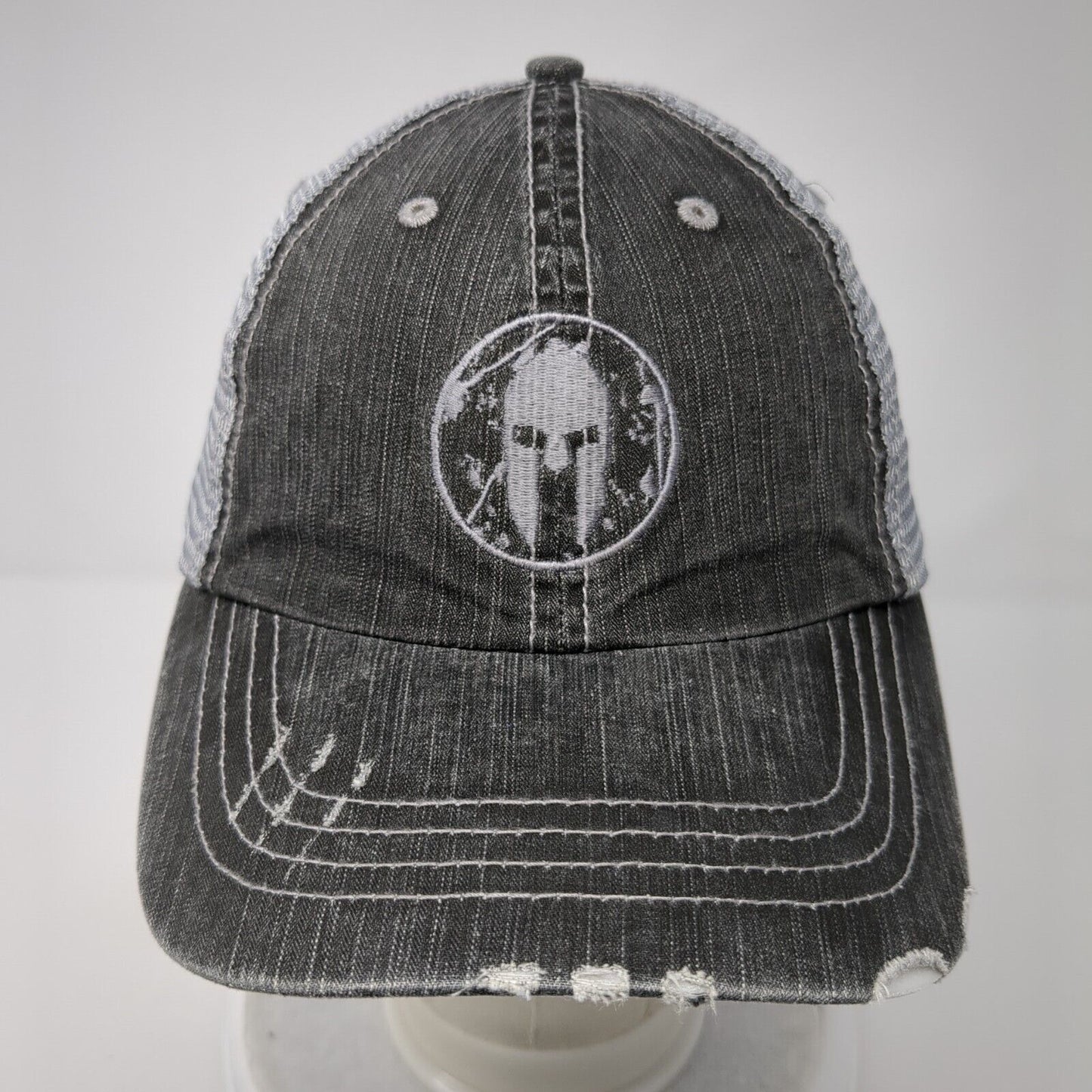 HG Strapback Mesh Back Trucker Hat Gray One Size Embroidered 6 Panel