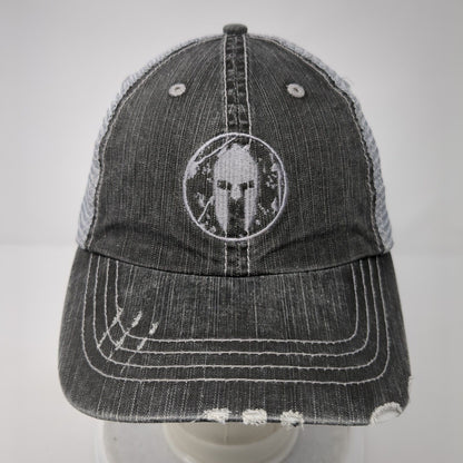 HG Strapback Mesh Back Trucker Hat Gray One Size Embroidered 6 Panel