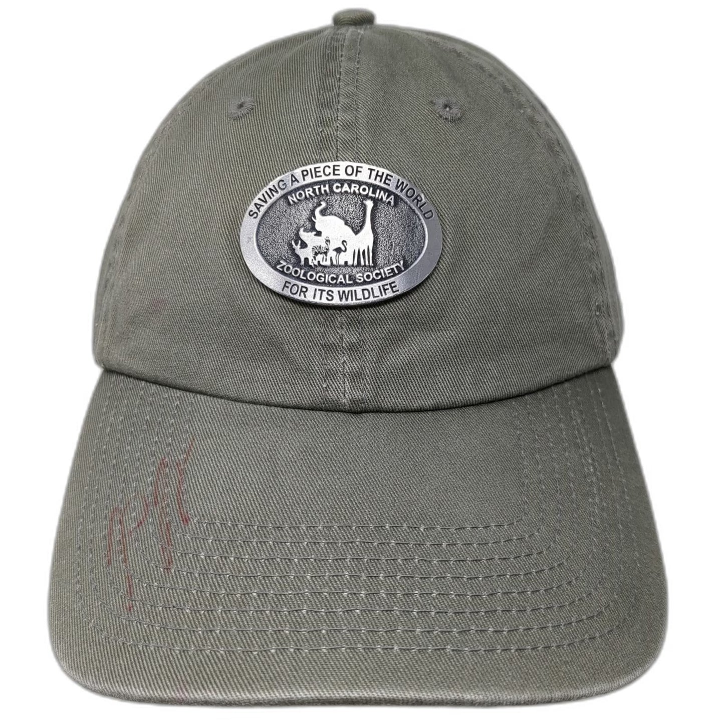 J Hats NC Zoological Society Metal Medallion Green Baseball Cap One Size Hat