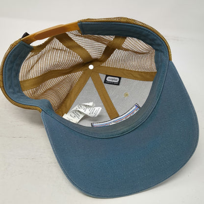Patagonia Trucker Hat Beige Blue Brown One Size Mesh Snapback P-6 Logo