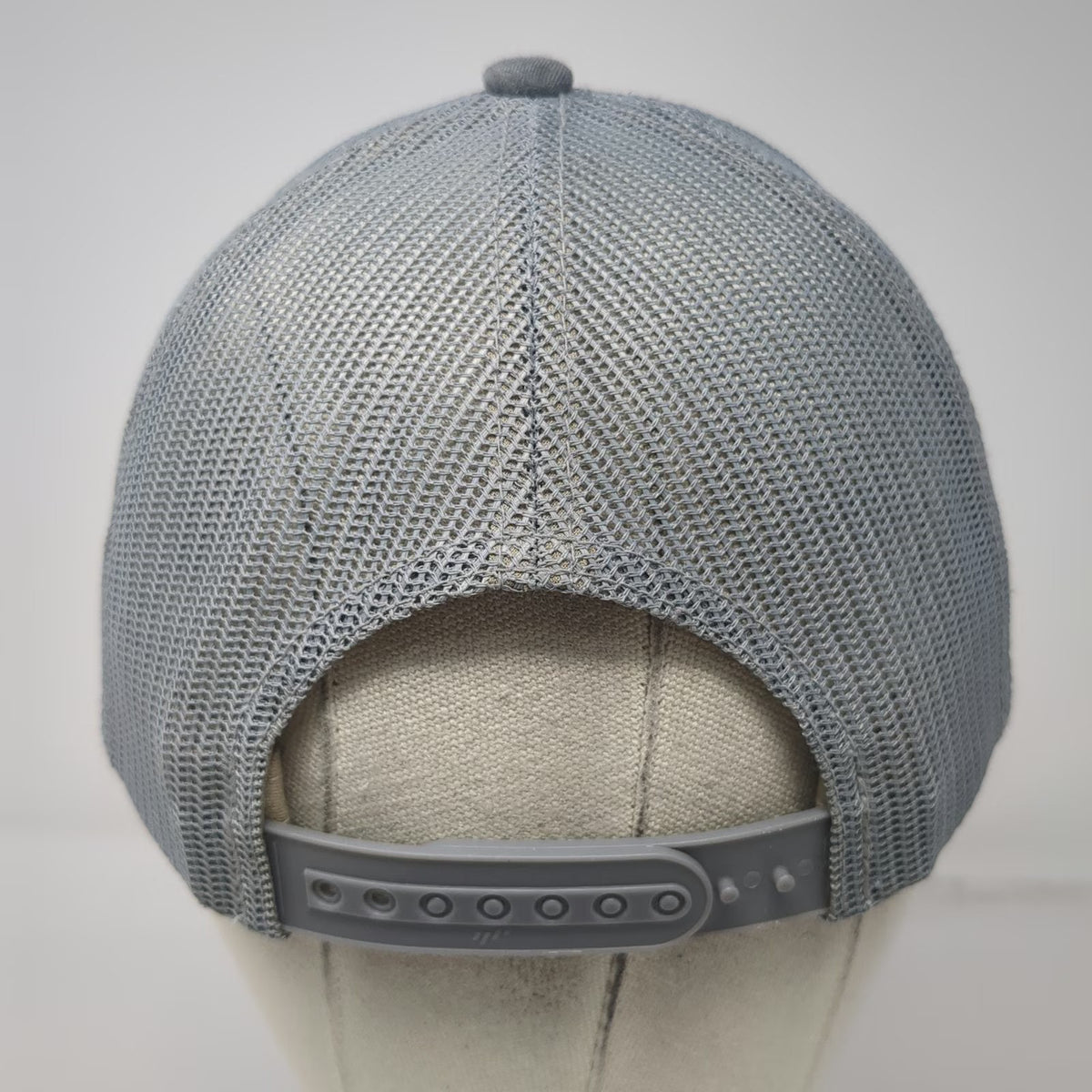 TravisMathew Trucker Hat Gray OSFM Mesh Back Snapback Striped California Logo